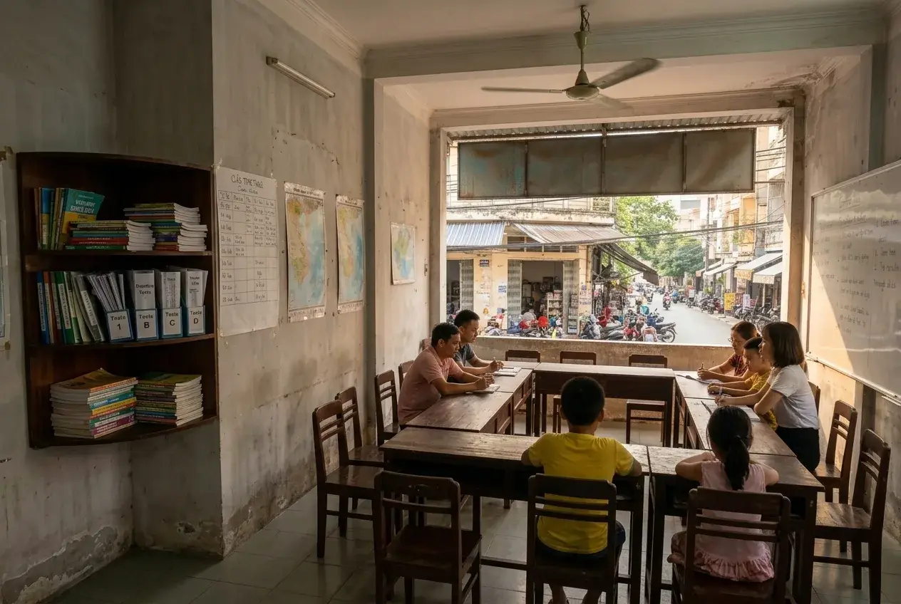 Bốn phòng, bàn kê chữ U 3